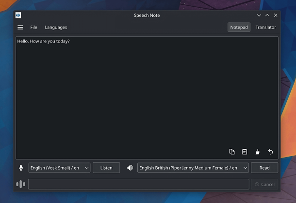 Speech Note transcreve voz para texto no Linux