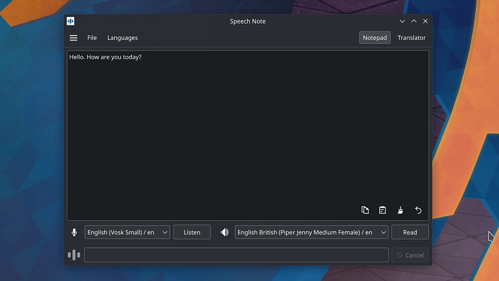 Speech Note transcreve voz para texto no Linux