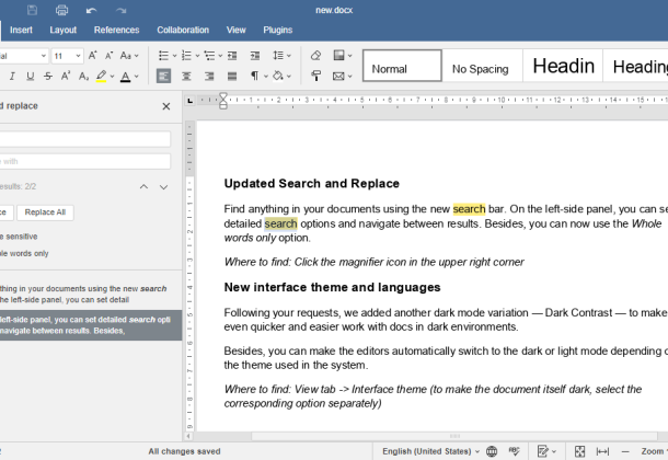 ONLYOFFICE 7.2 lançado com vários novos recursos e melhorias