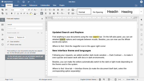 ONLYOFFICE 7.2 lançado com vários novos recursos e melhorias